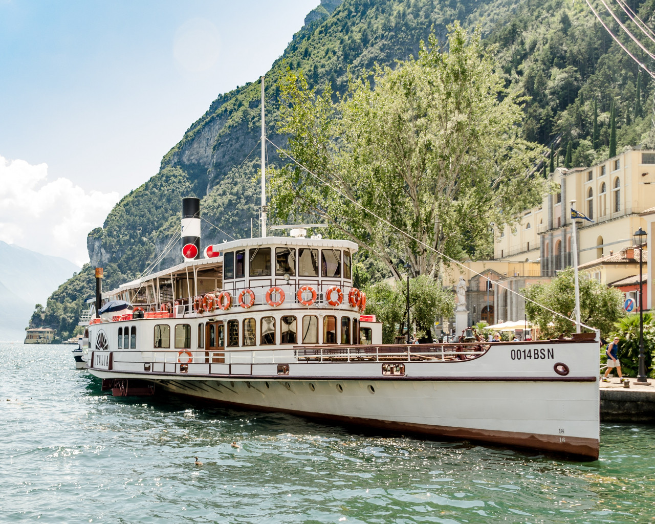White Ship Beside Mountain