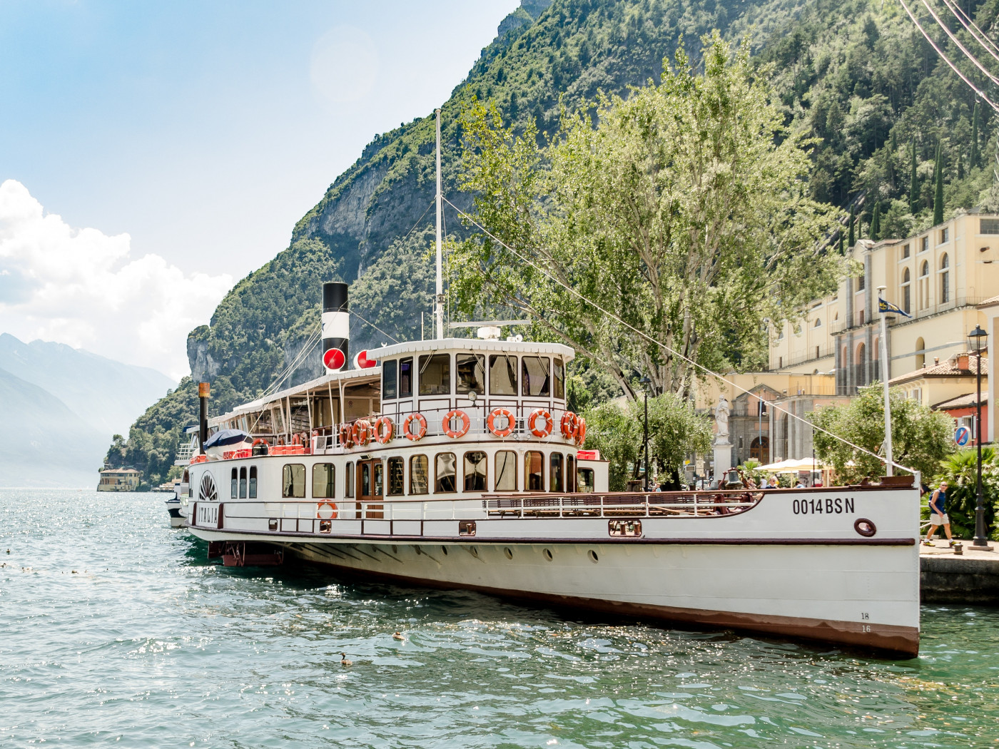 White Ship Beside Mountain