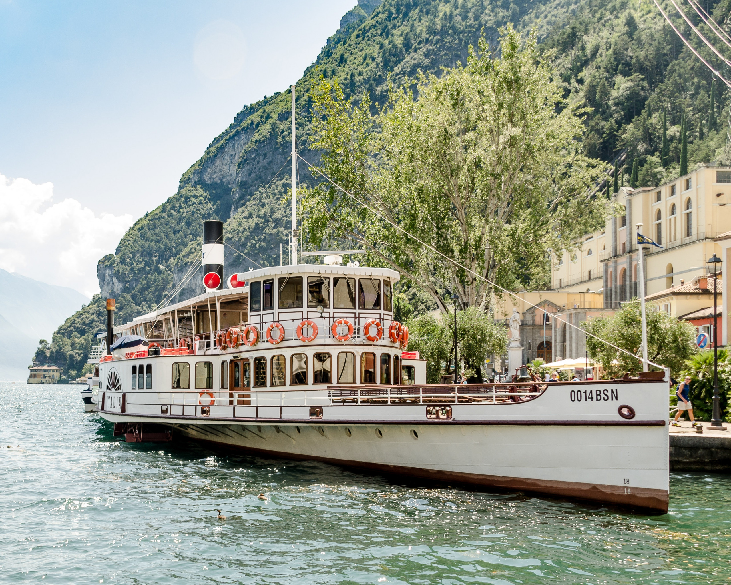 White Ship Beside Mountain