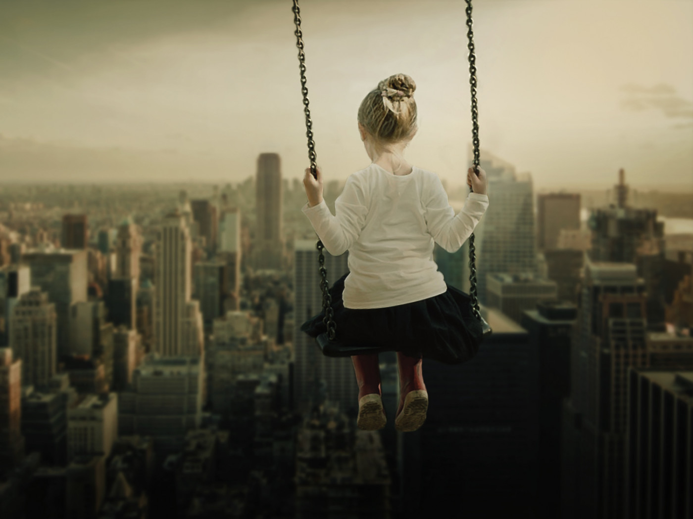 Swing Over Cityscape