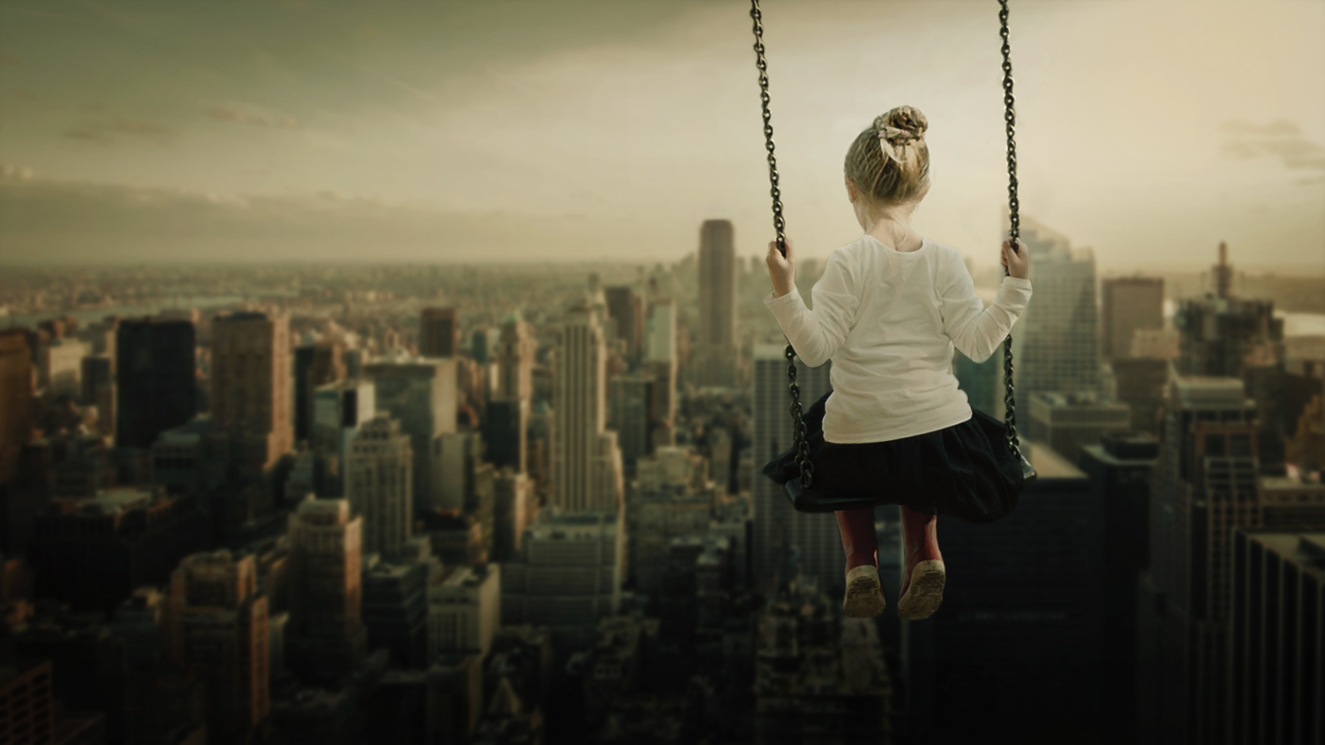 Swing Over Cityscape