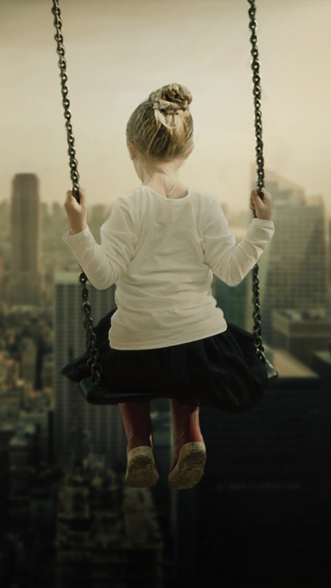Swing Over Cityscape