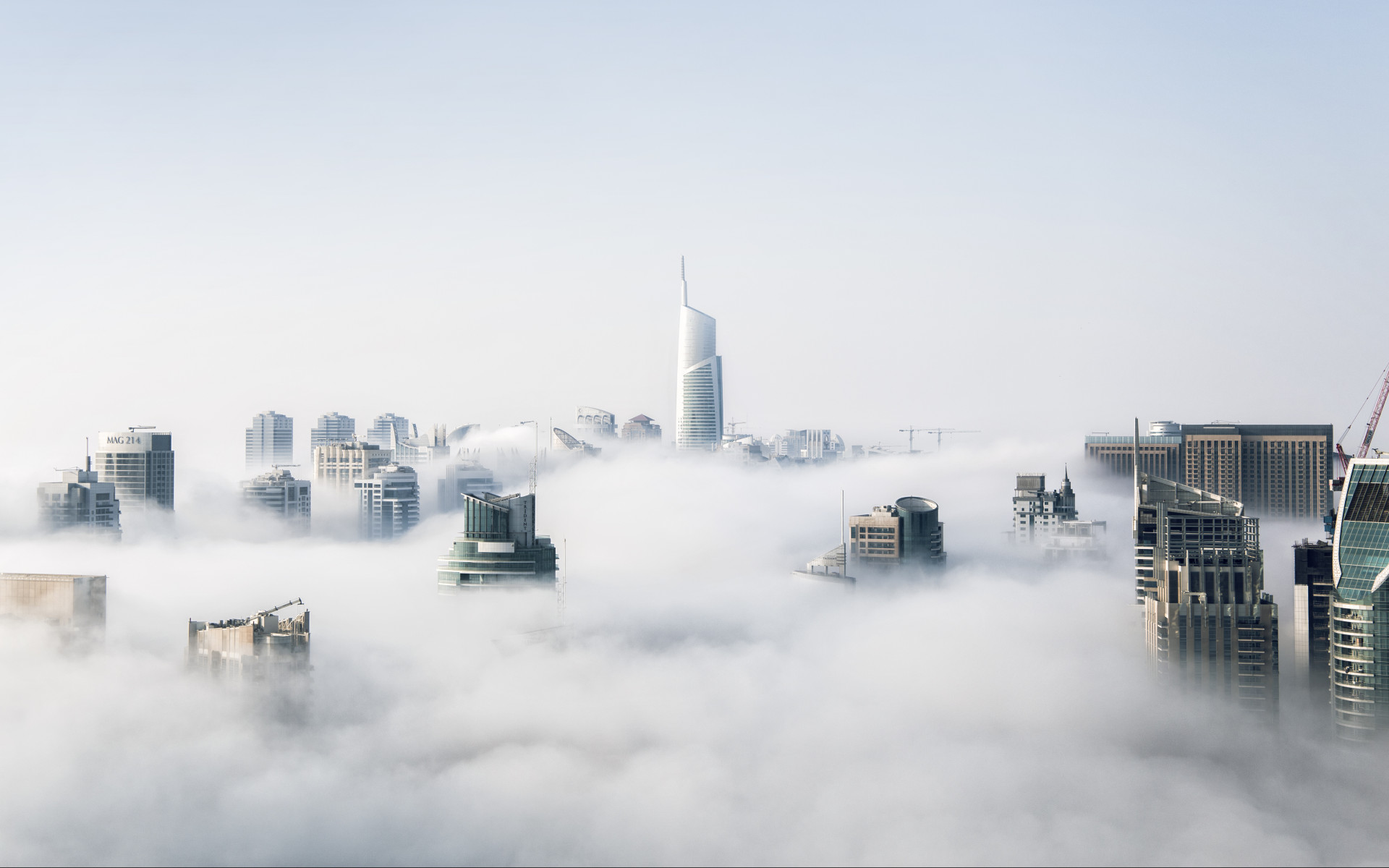 City in clouds