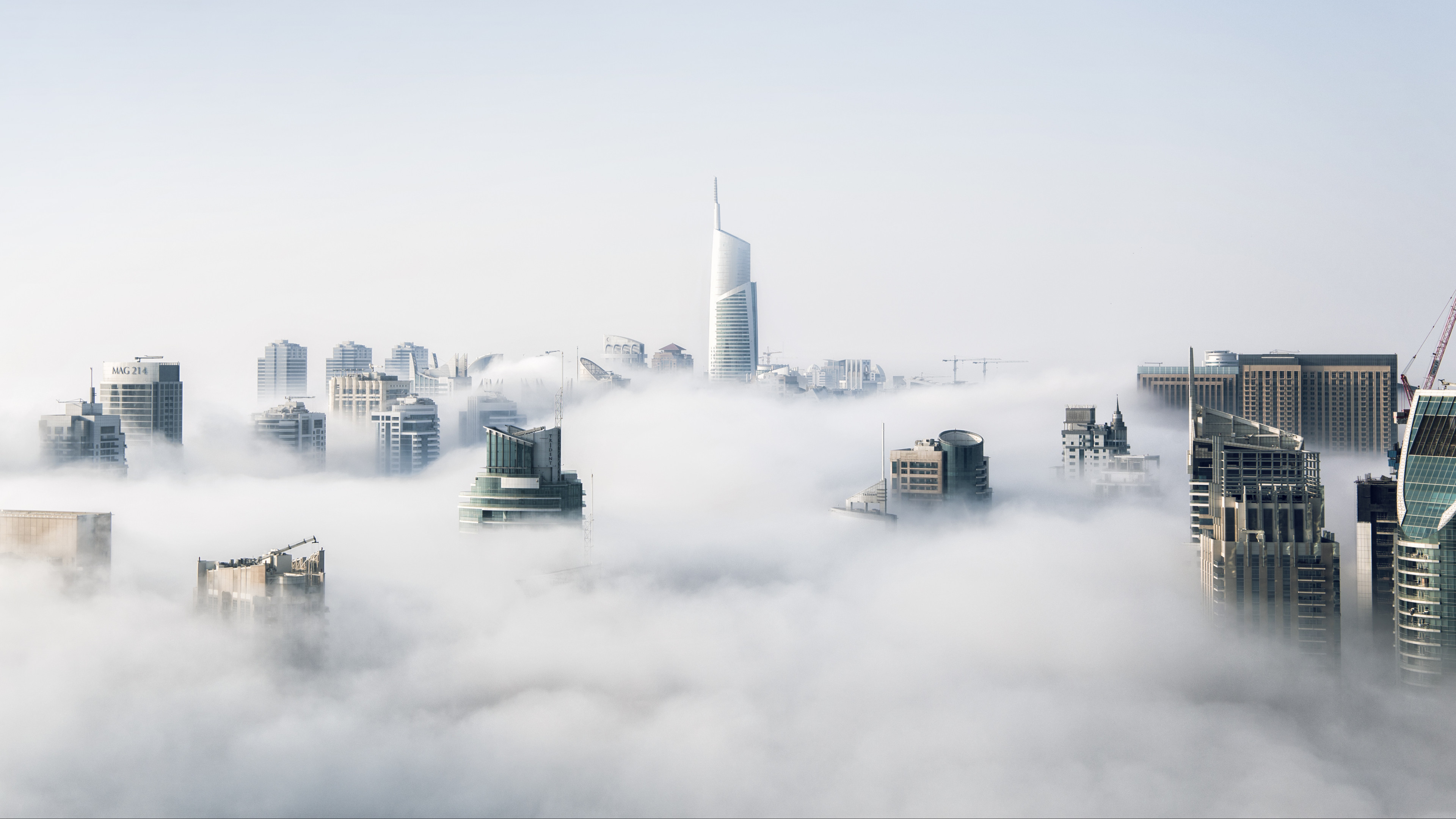 City in clouds