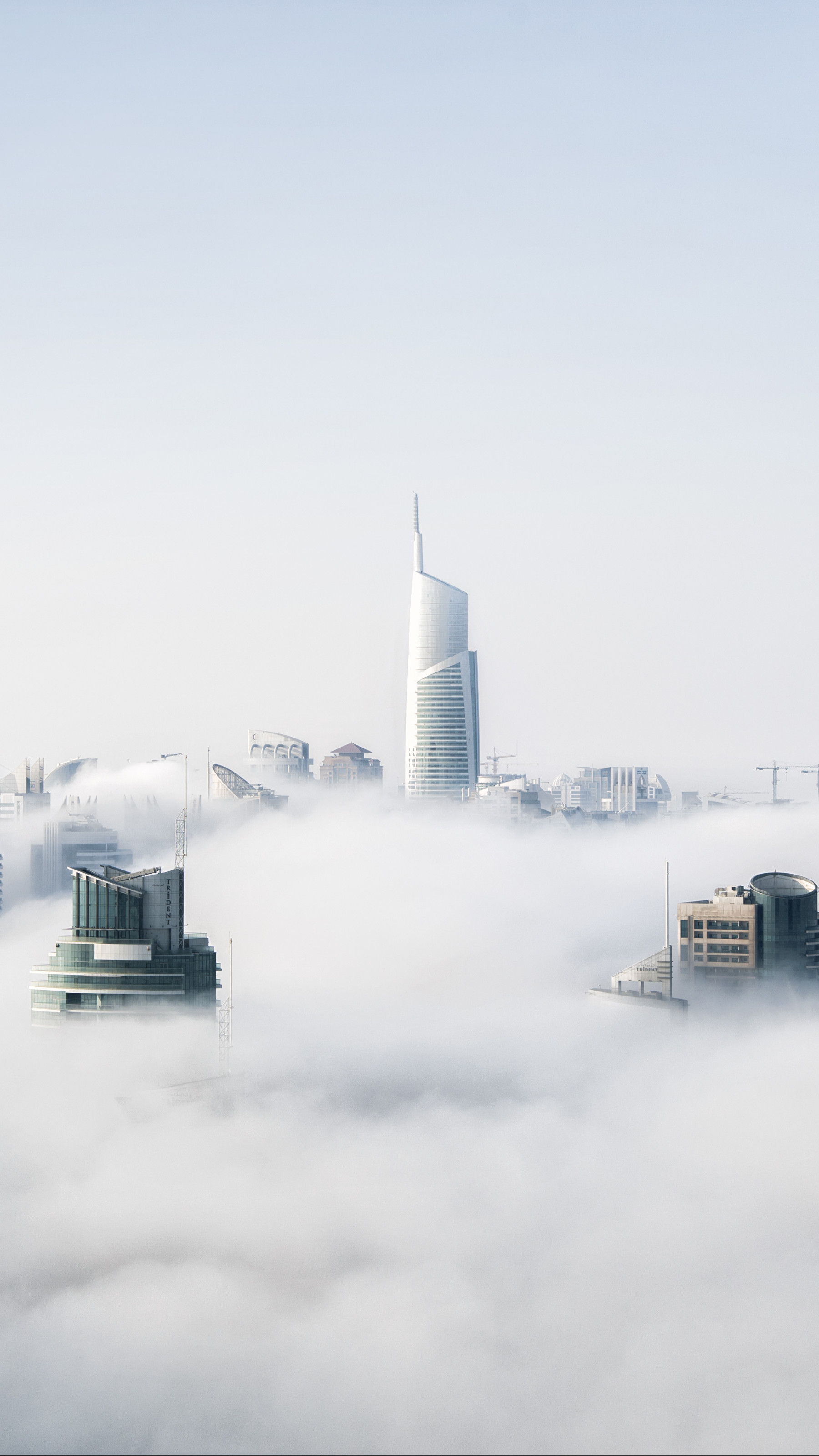 City in clouds