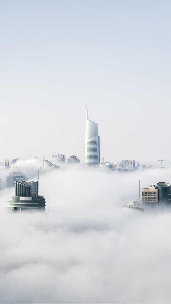 City in clouds