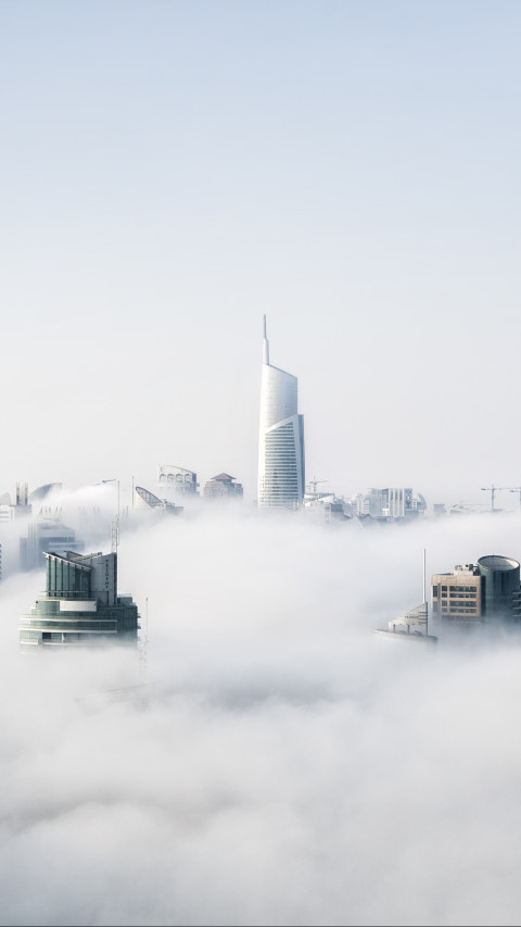 City in clouds