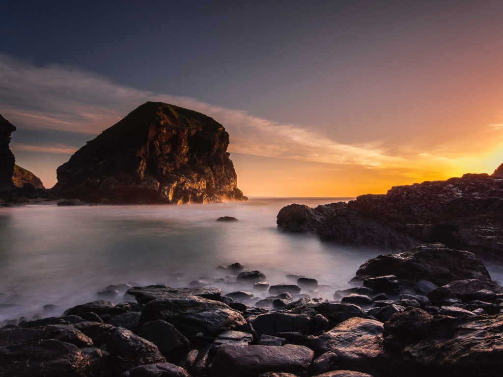 Sea Near Mountain 