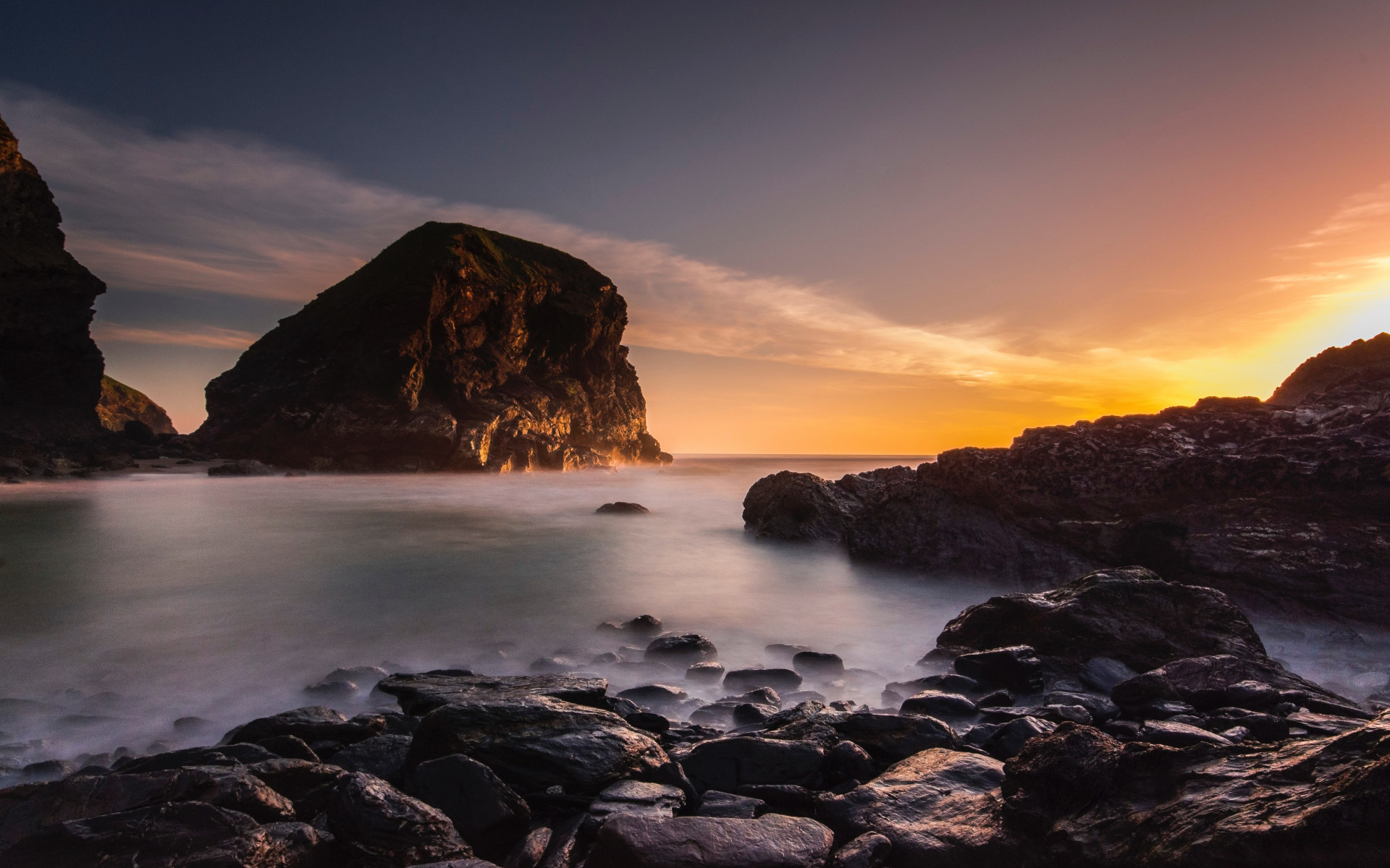 Sea Near Mountain 