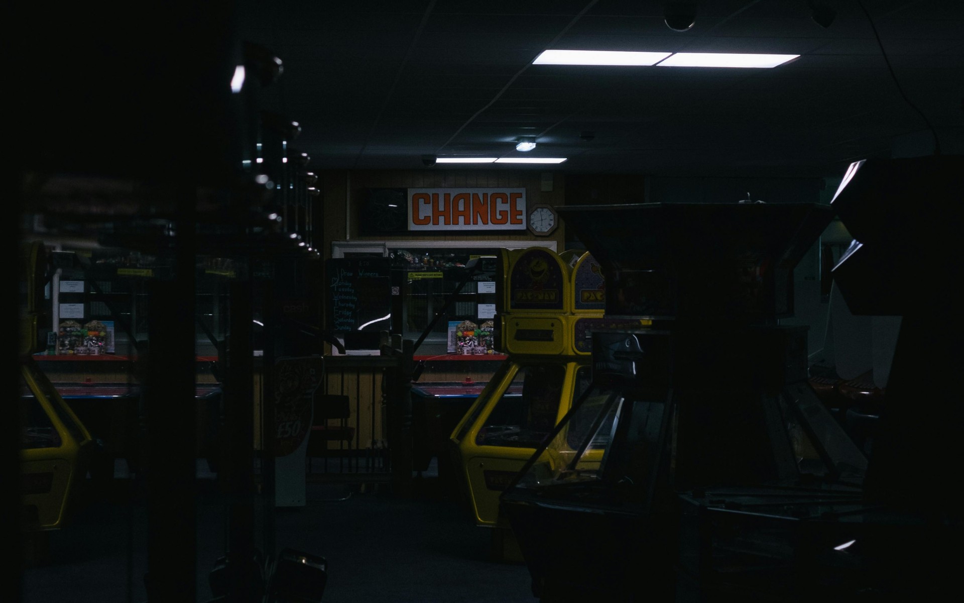 Turned off Arcade Machines