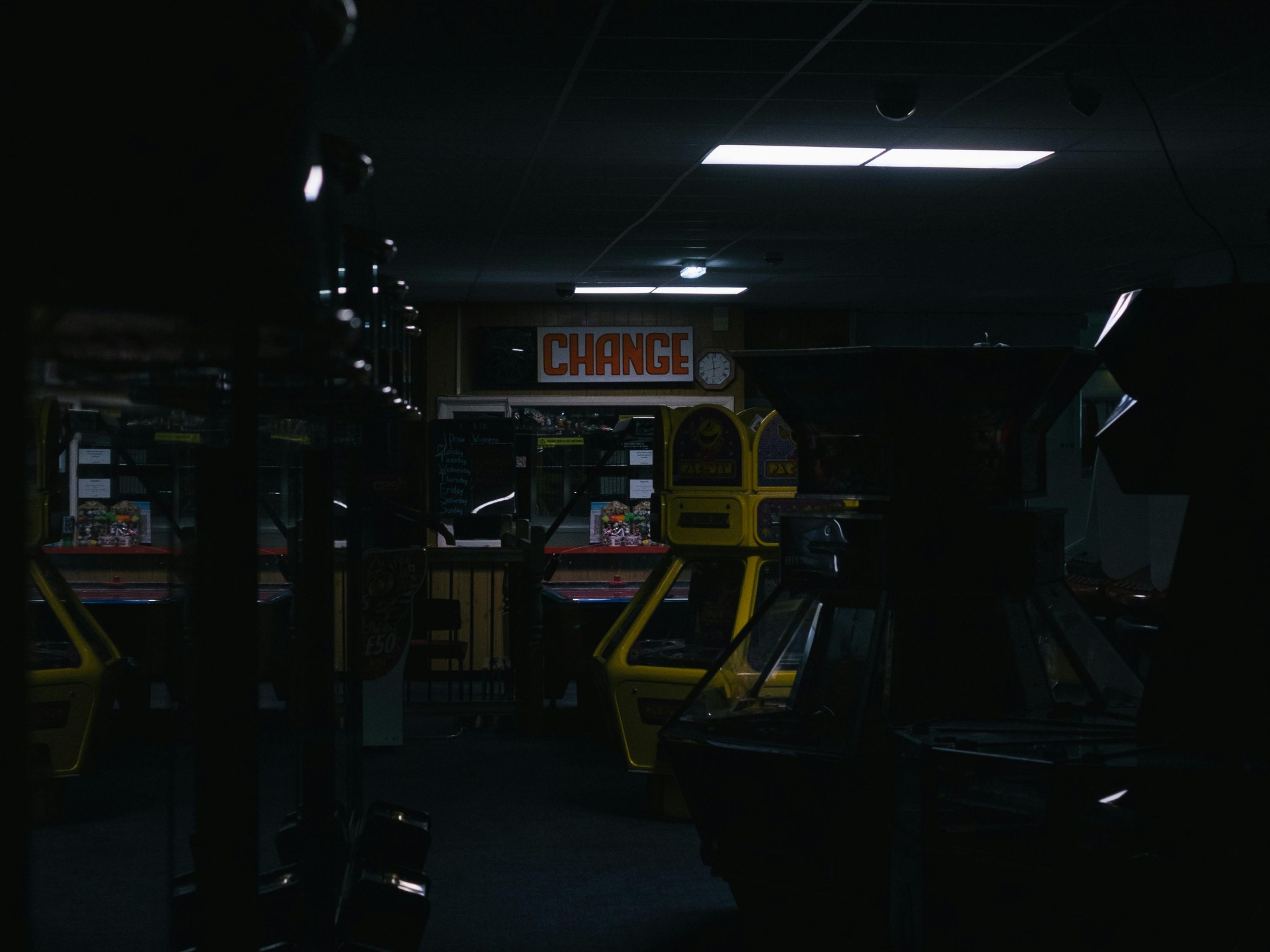 Turned off Arcade Machines