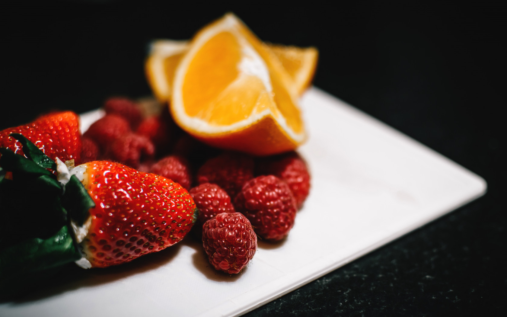 Strawberries and Sliced Oranges