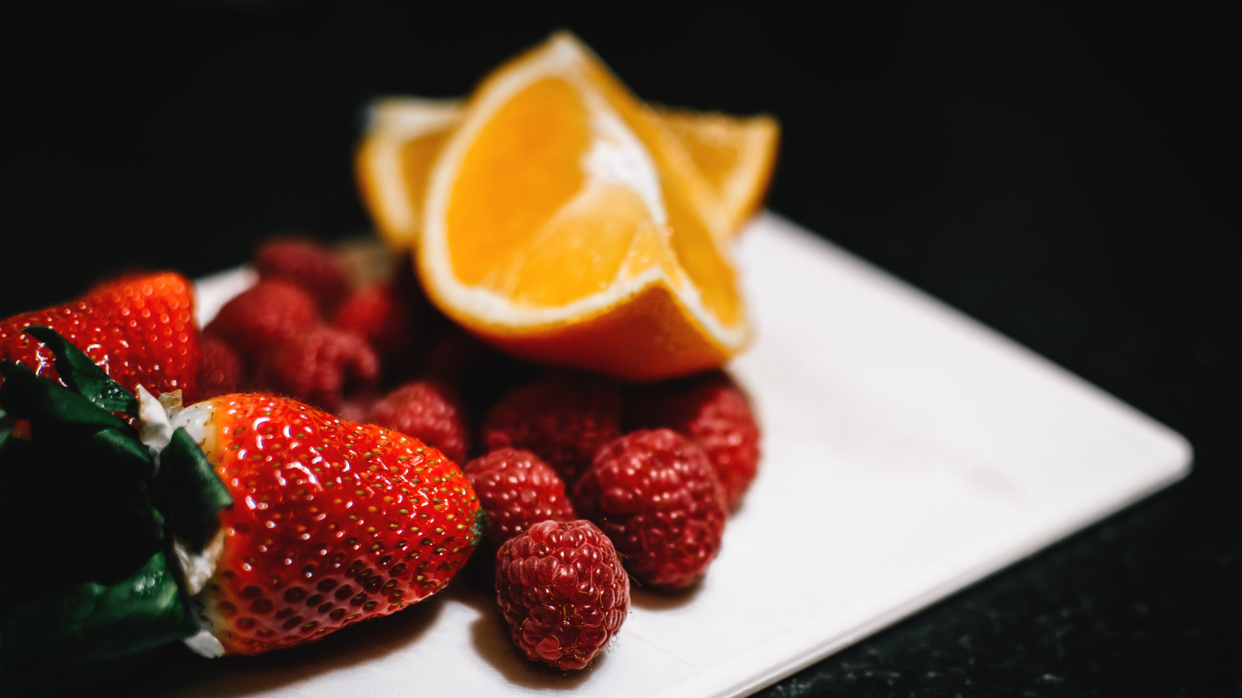 Strawberries and Sliced Oranges