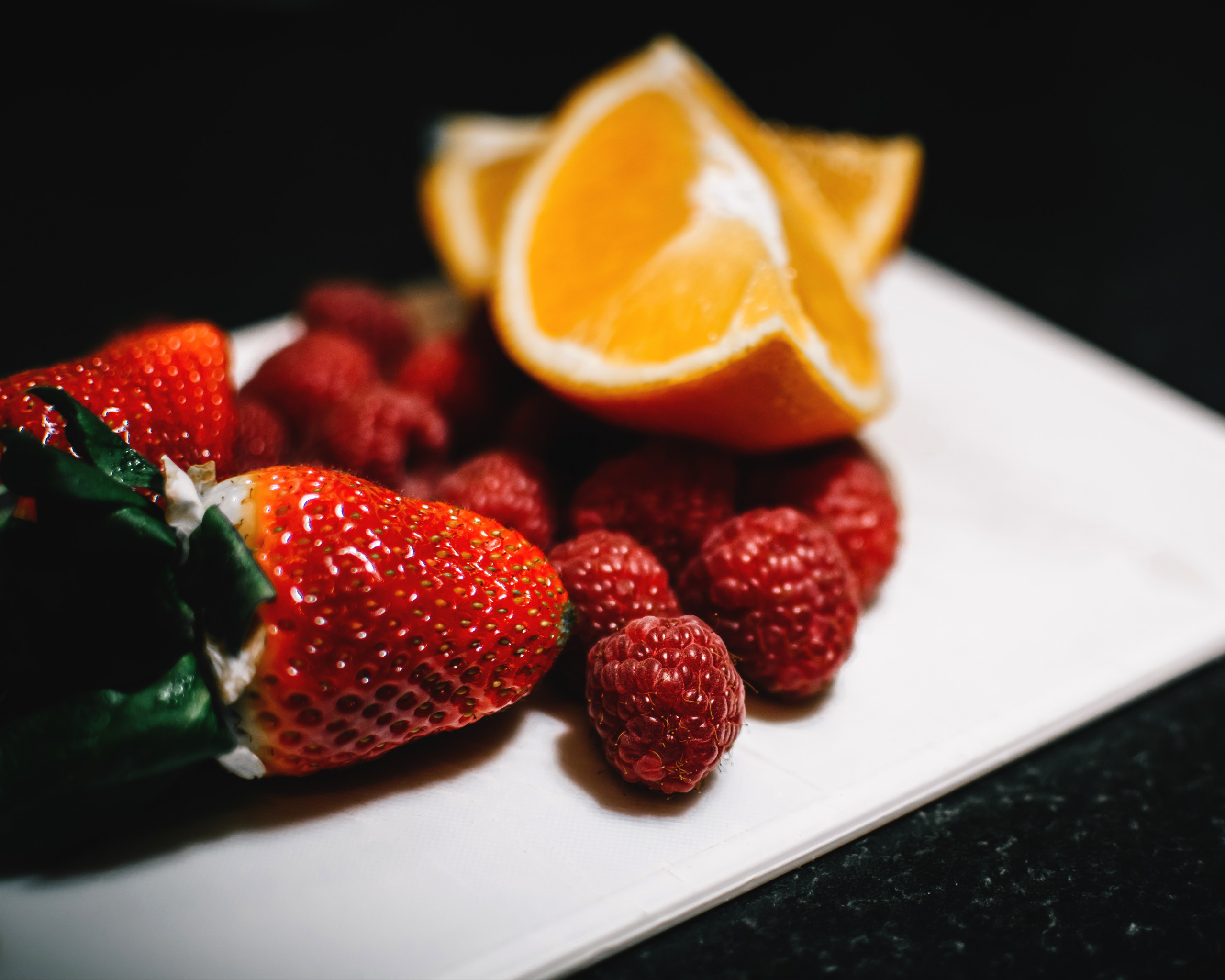 Strawberries and Sliced Oranges