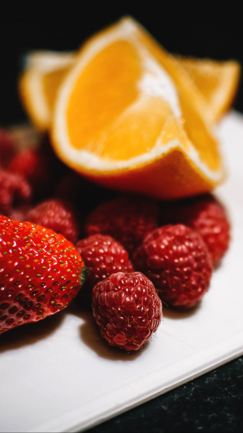 Strawberries and Sliced Oranges