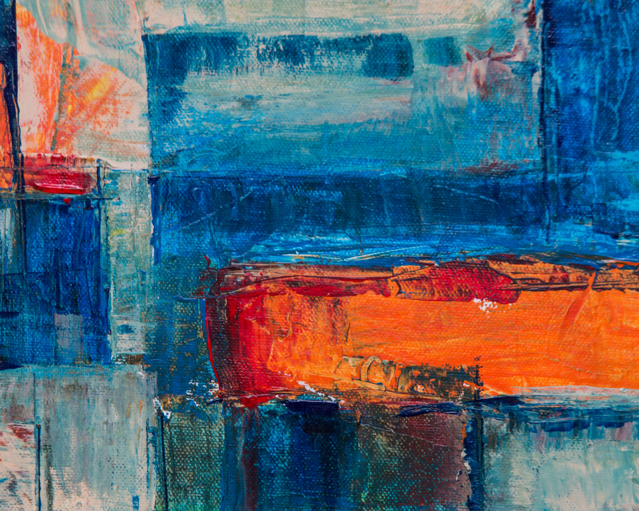 Blue And Orange Abstract Painting