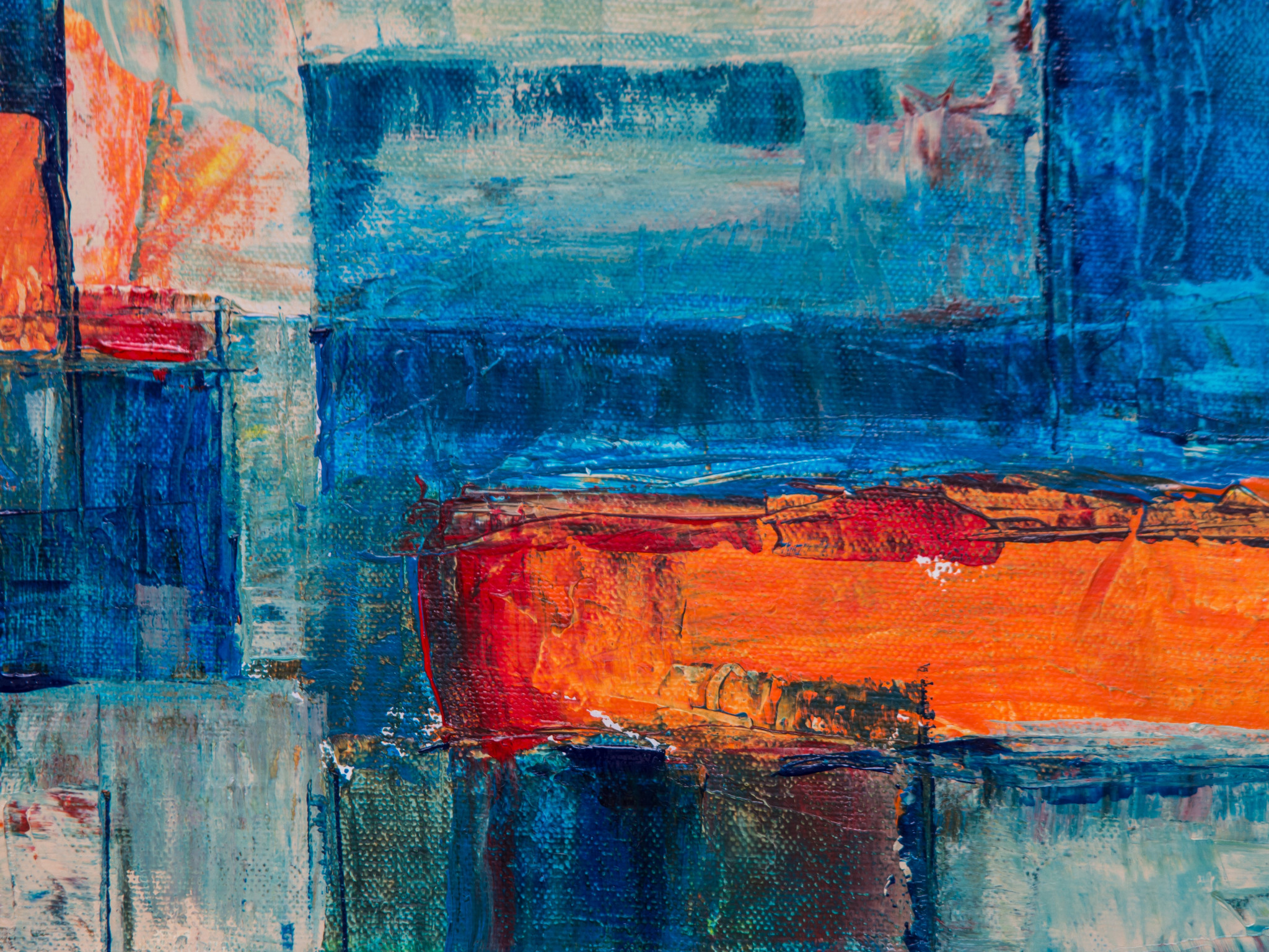 Blue And Orange Abstract Painting