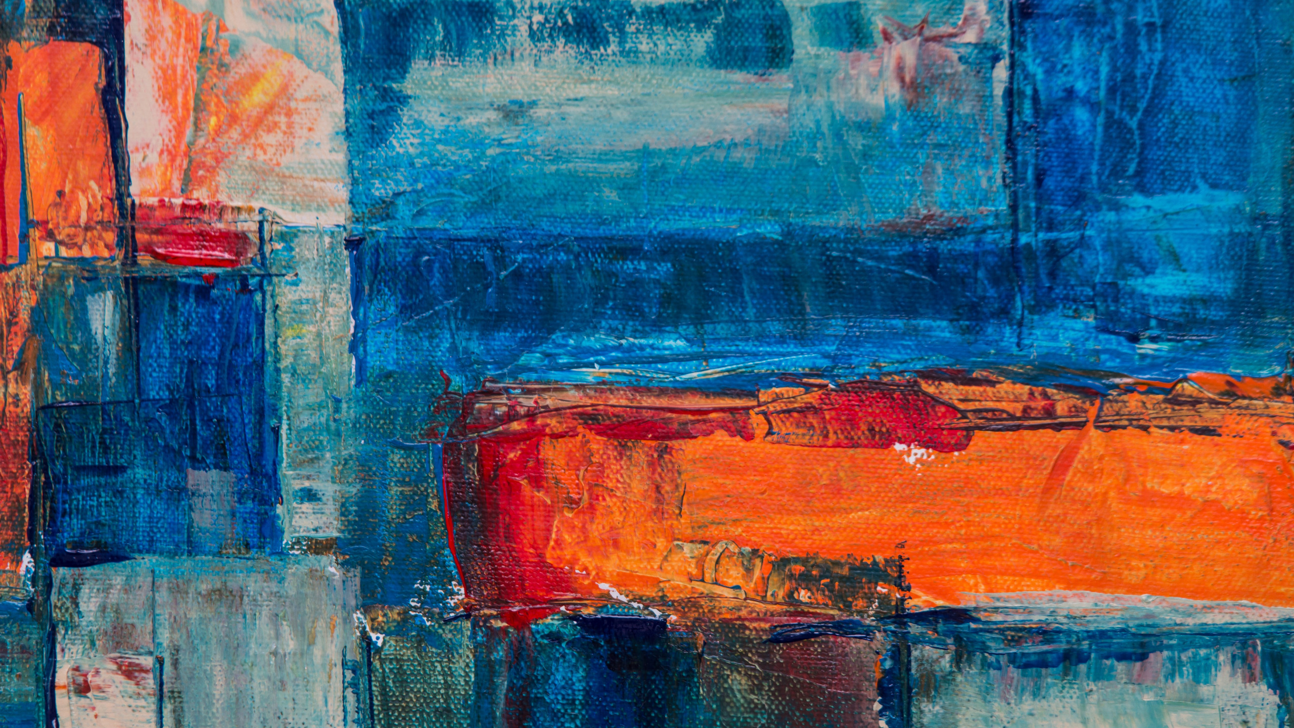 Blue And Orange Abstract Painting