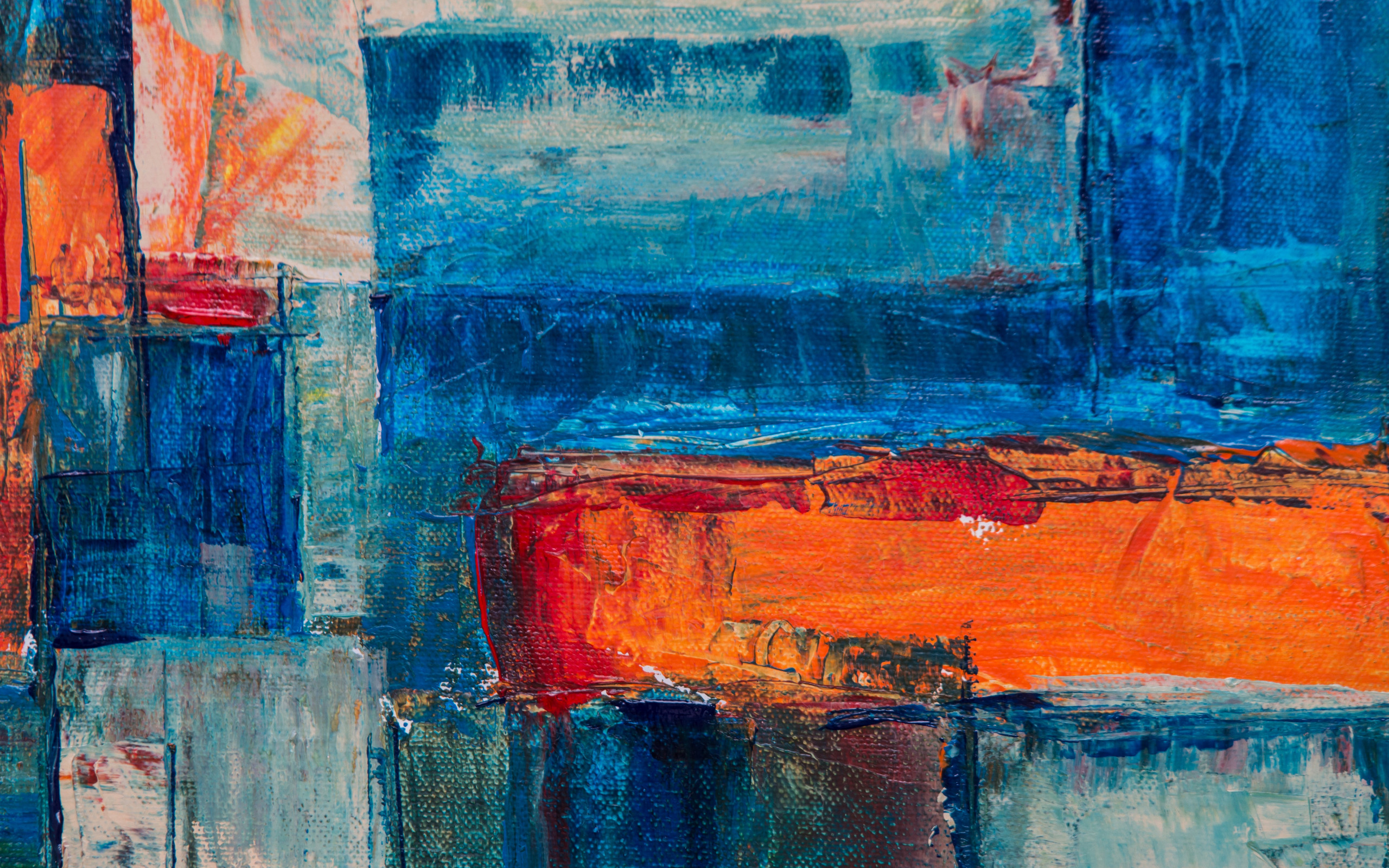 Blue And Orange Abstract Painting