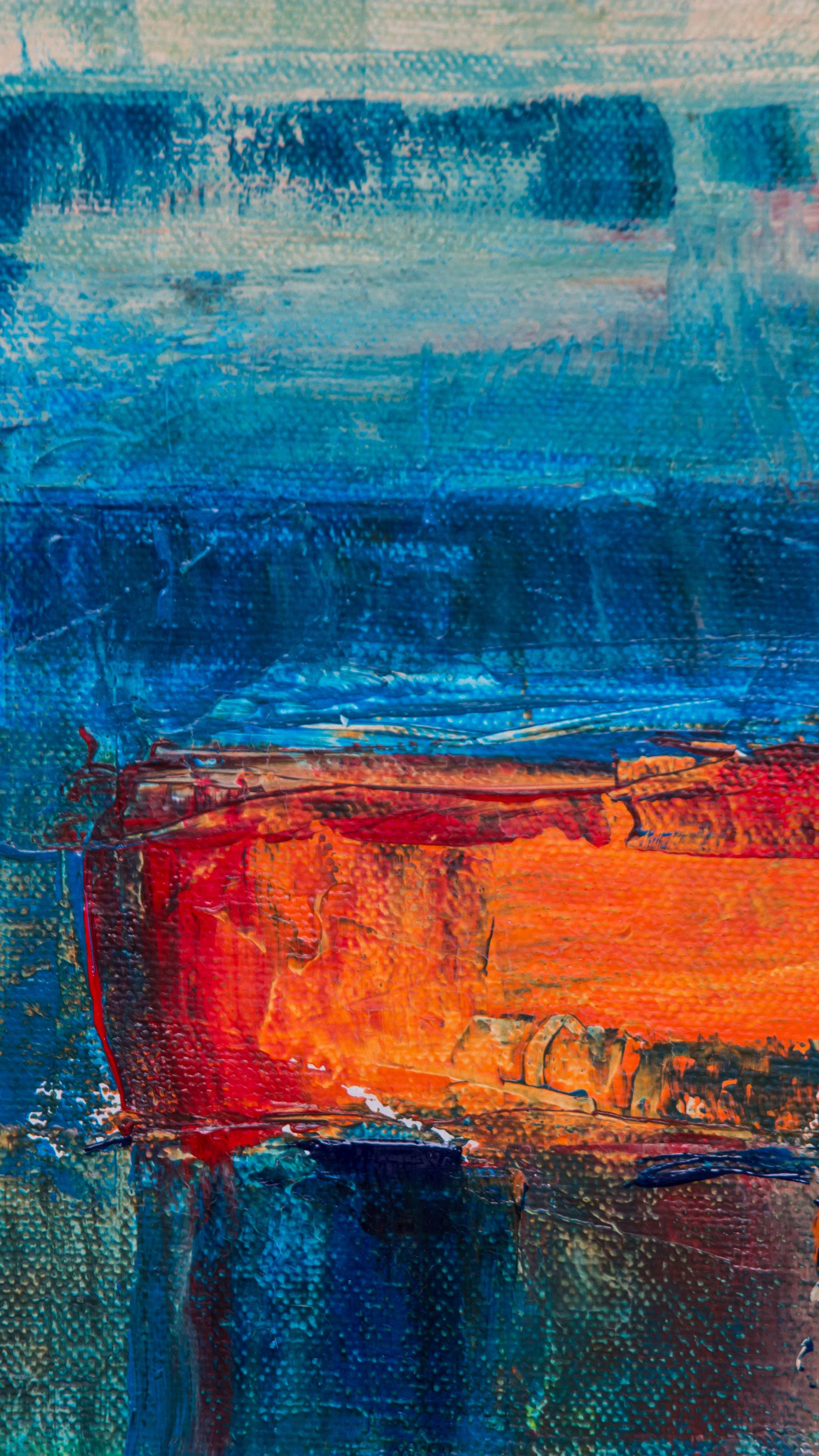 Blue And Orange Abstract Painting