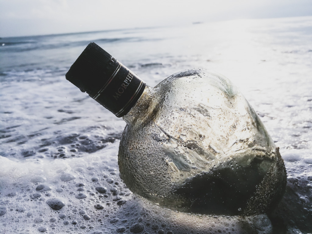 Glass Bottle in the Water