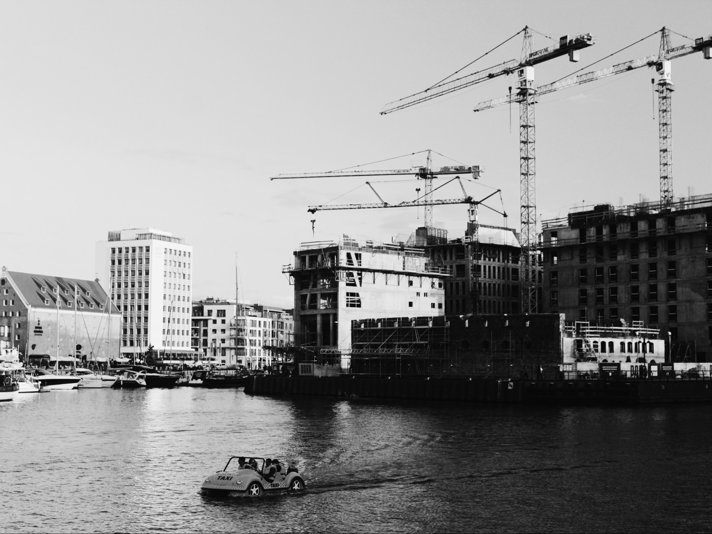 Grayscale Photo of Buildings
