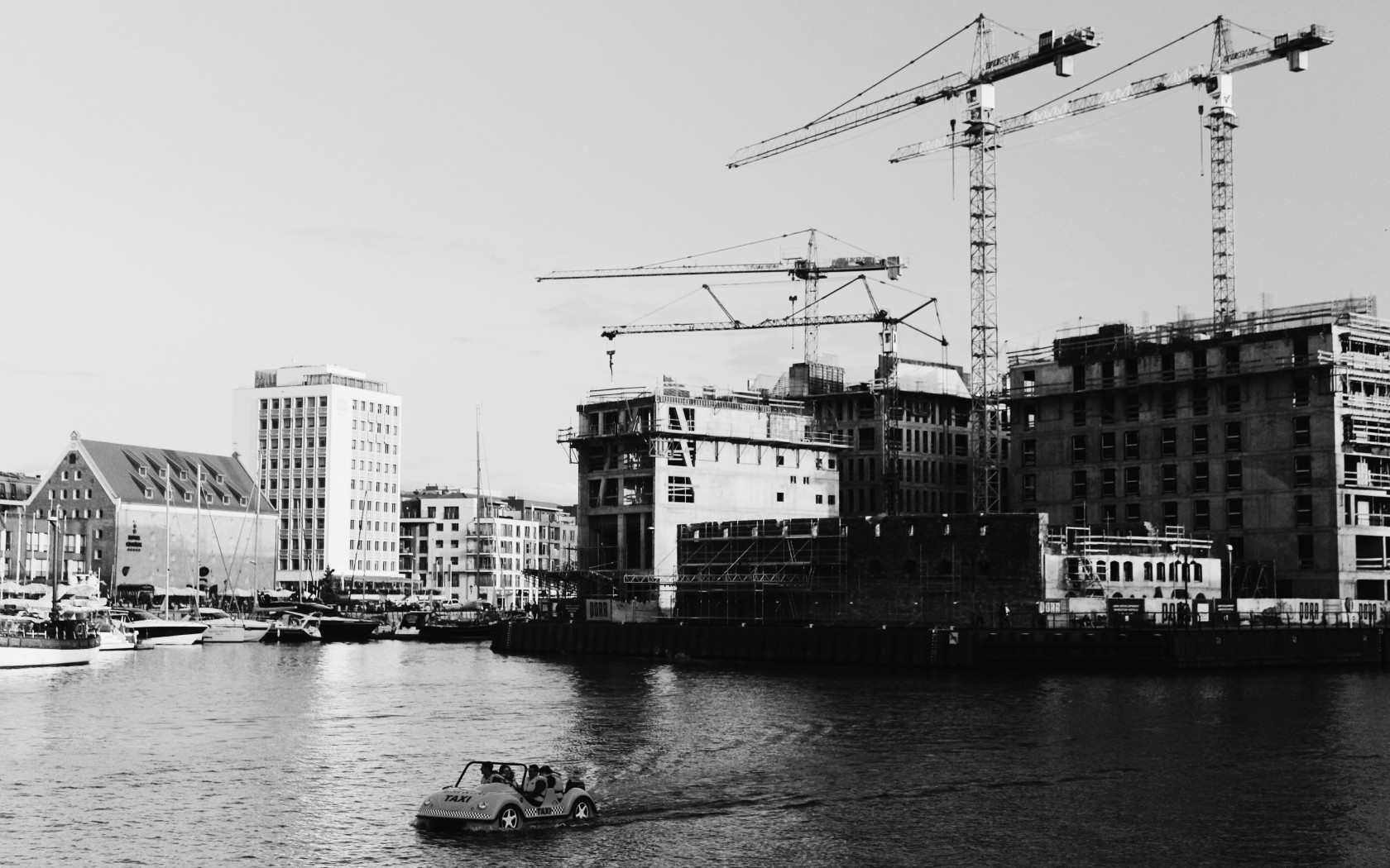 Grayscale Photo of Buildings