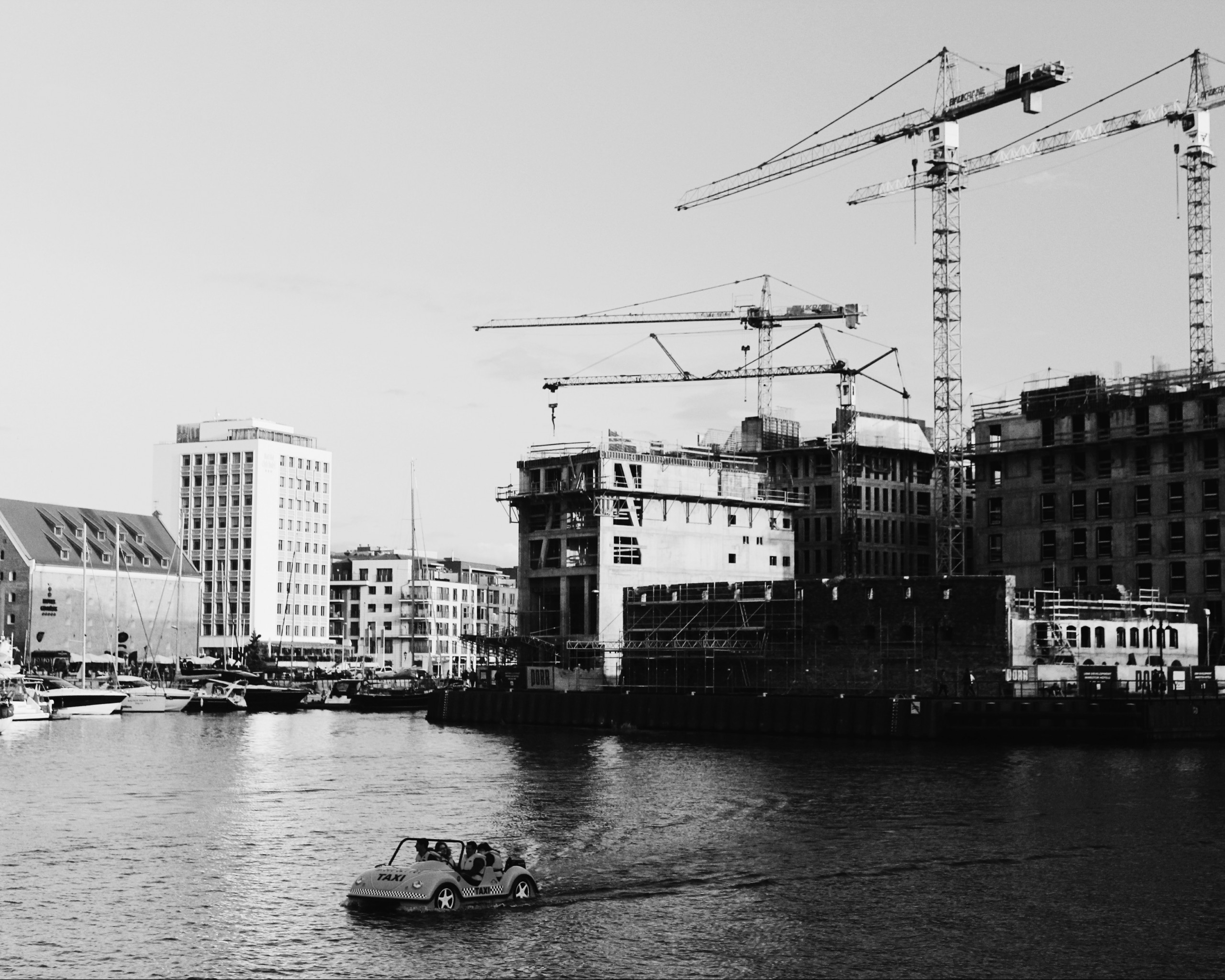 Grayscale Photo of Buildings