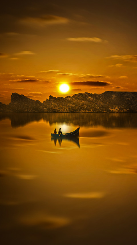 Riding Boat in Sunset