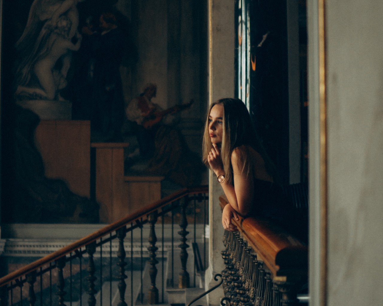 Woman in Black Dress