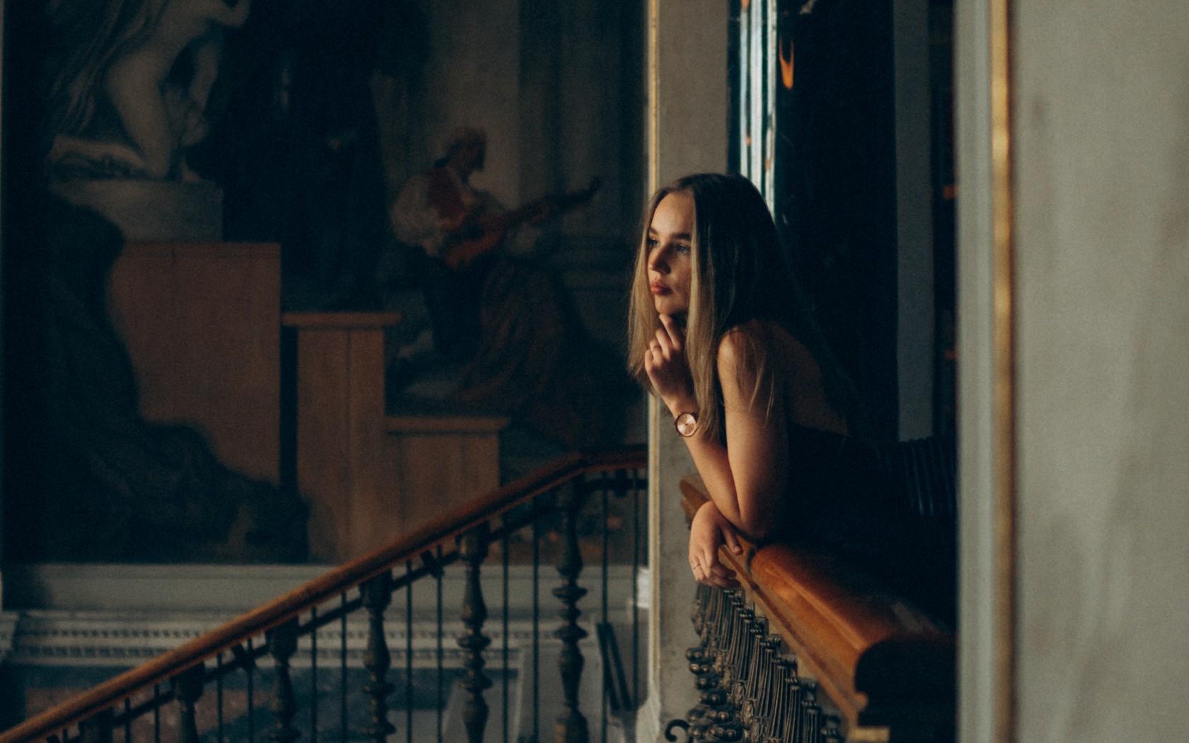 Woman in Black Dress