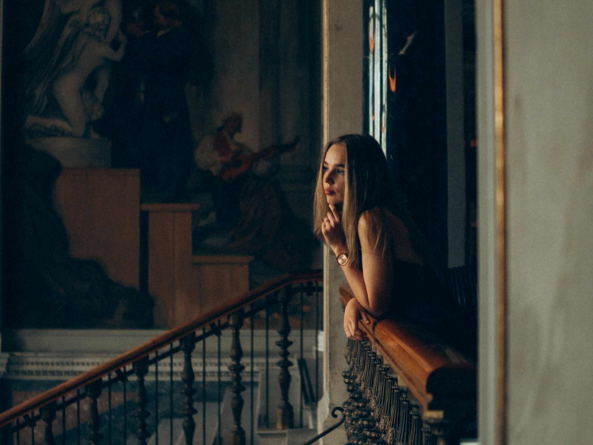 Woman in Black Dress