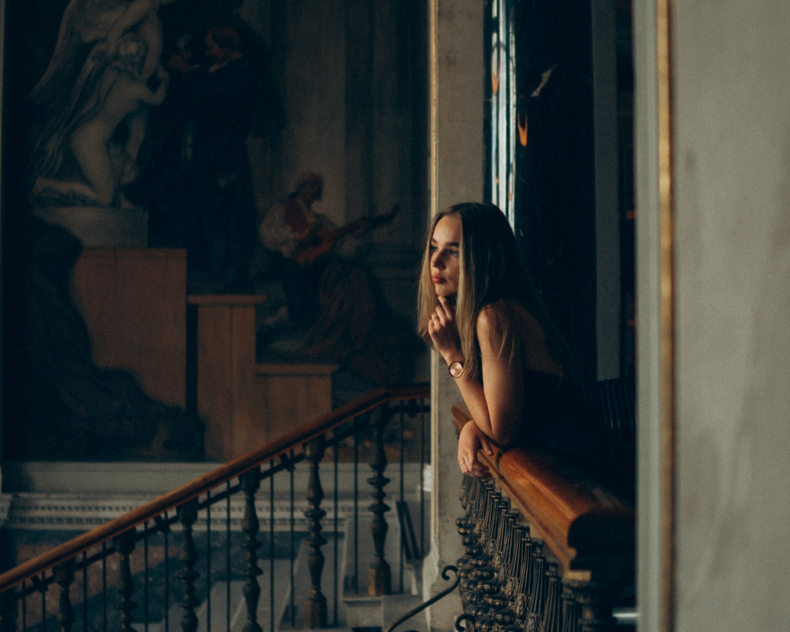 Woman in Black Dress
