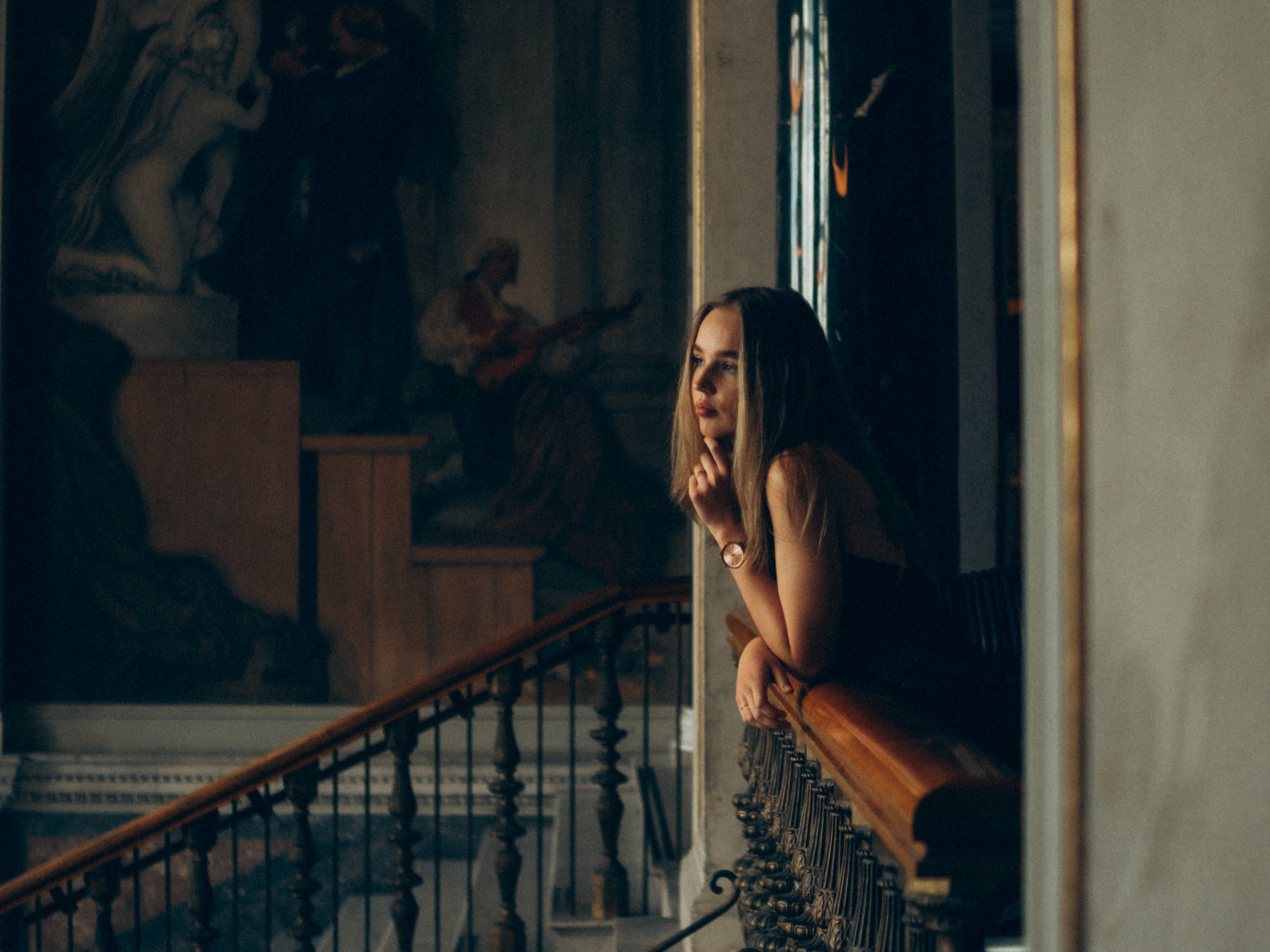 Woman in Black Dress