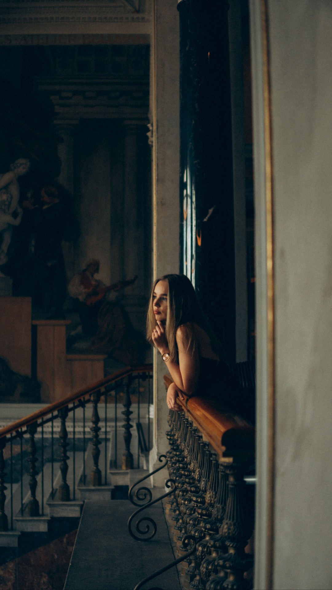Woman in Black Dress