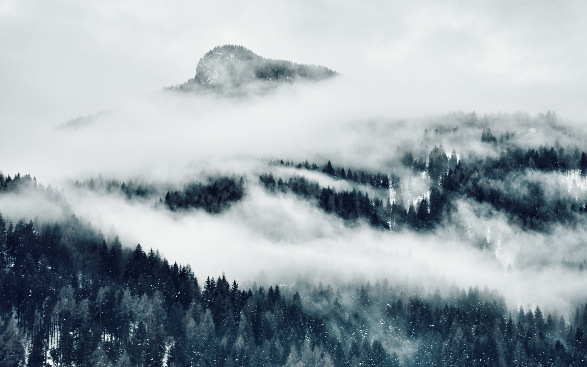 Mountain Cover With Clouds