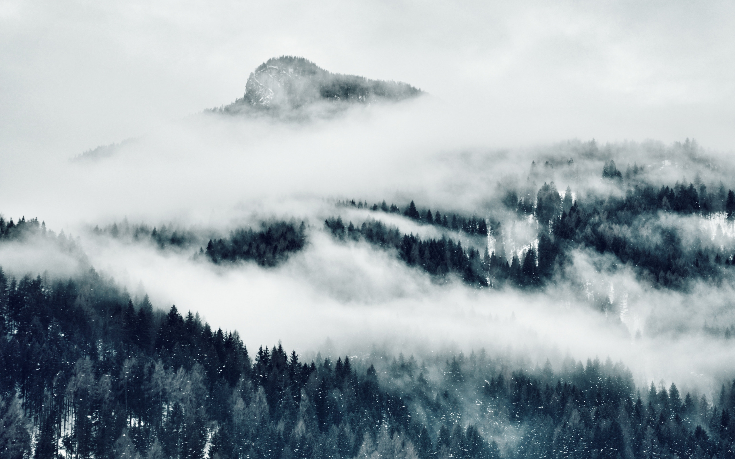 Mountain Cover With Clouds