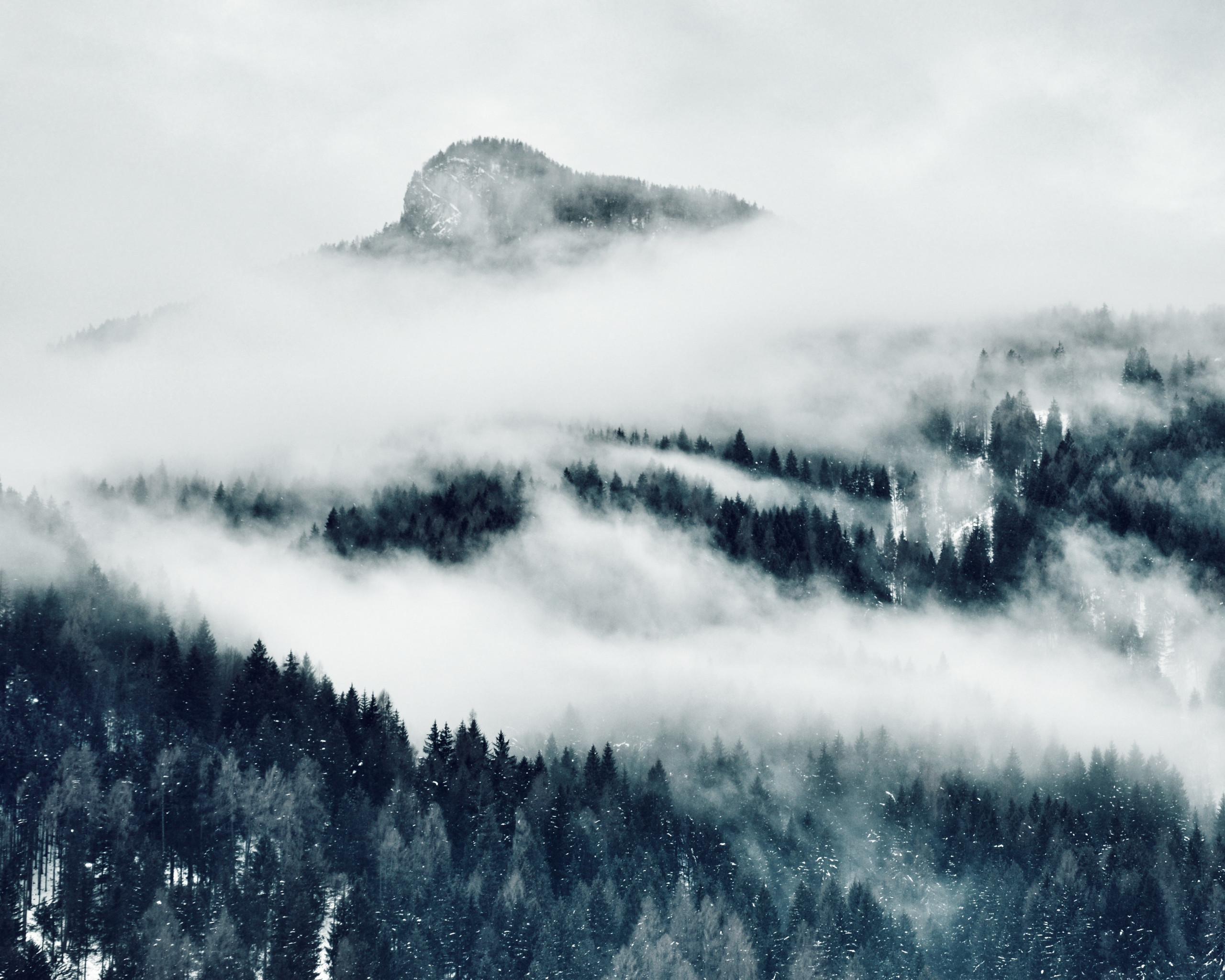 Mountain Cover With Clouds