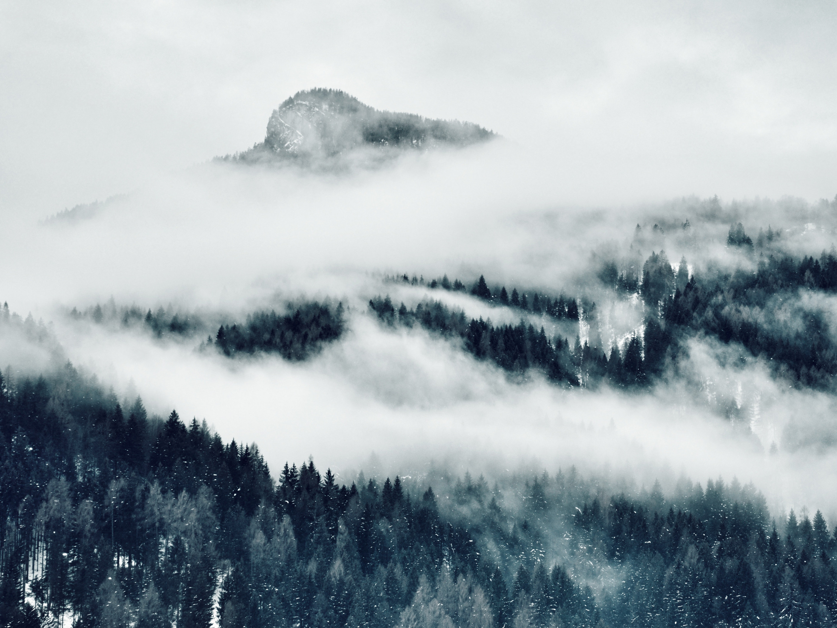 Mountain Cover With Clouds