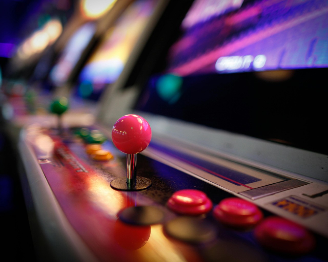 Retro Arcade Machine with Joysticks and Buttons