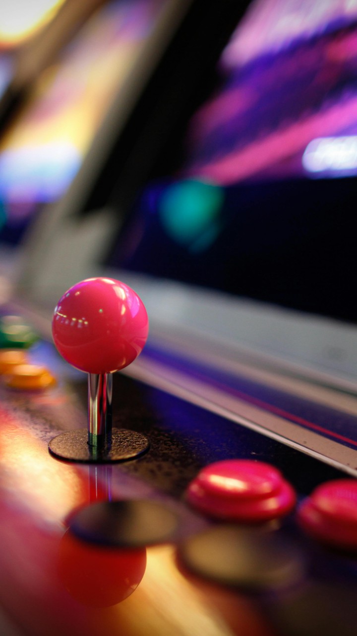 Retro Arcade Machine with Joysticks and Buttons