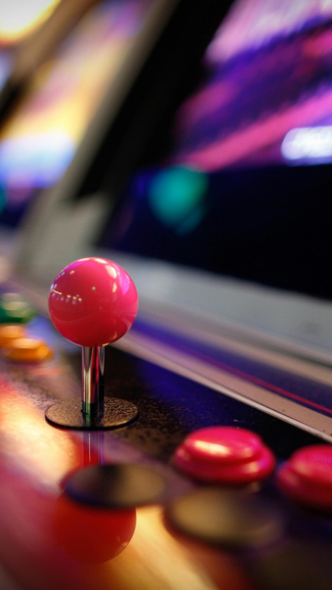 Retro Arcade Machine with Joysticks and Buttons