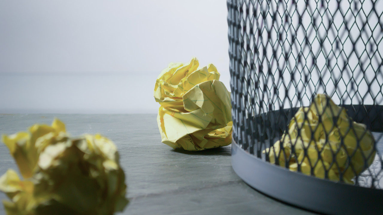 Paper Near Trash Can