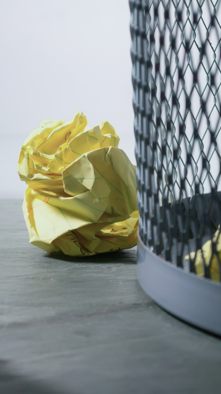 Paper Near Trash Can