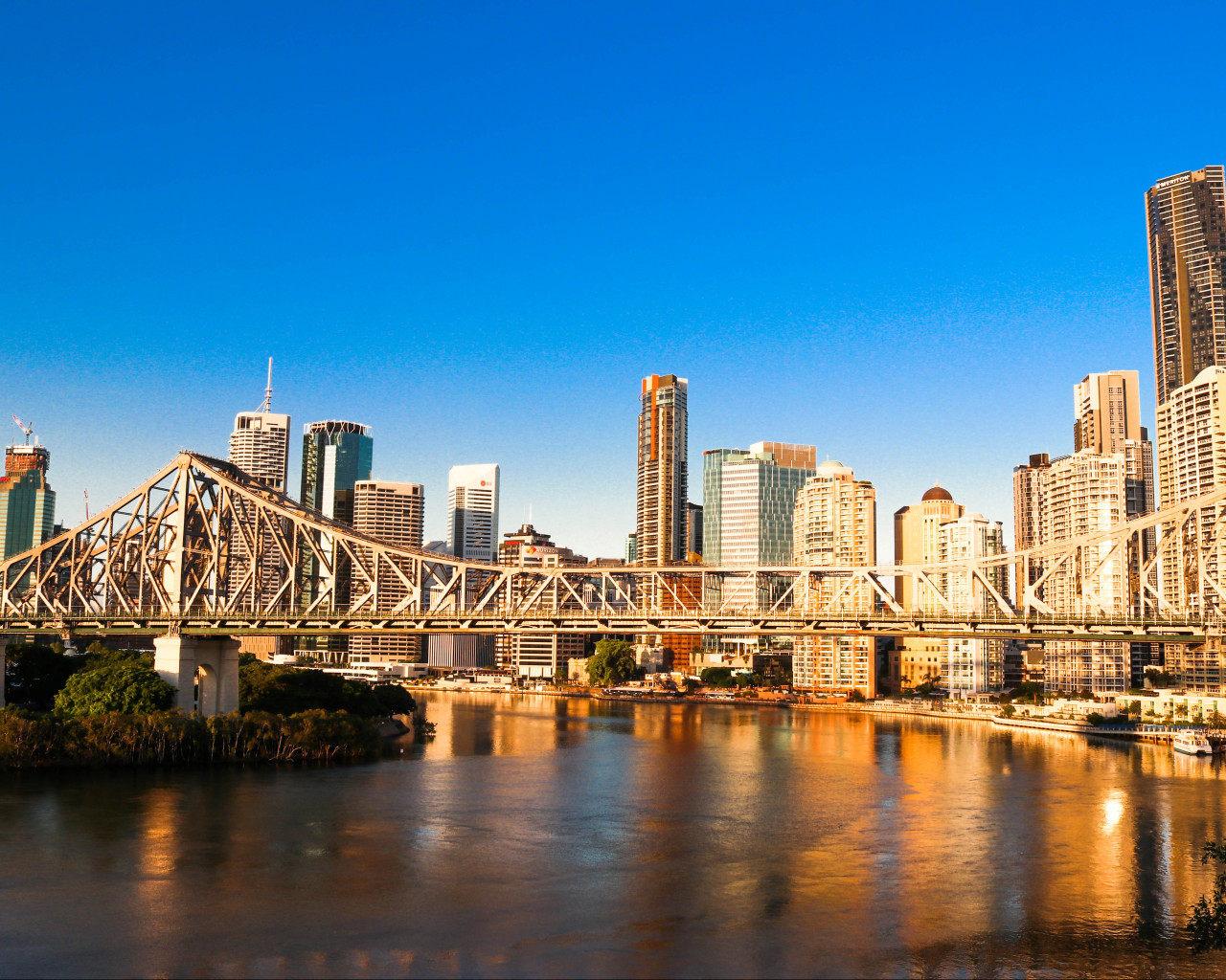 Bridge Near City Buildings