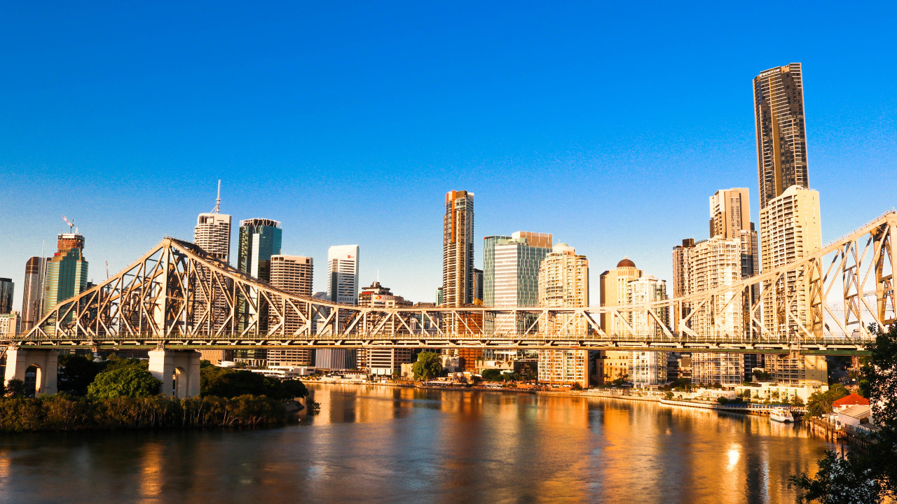 Bridge Near City Buildings