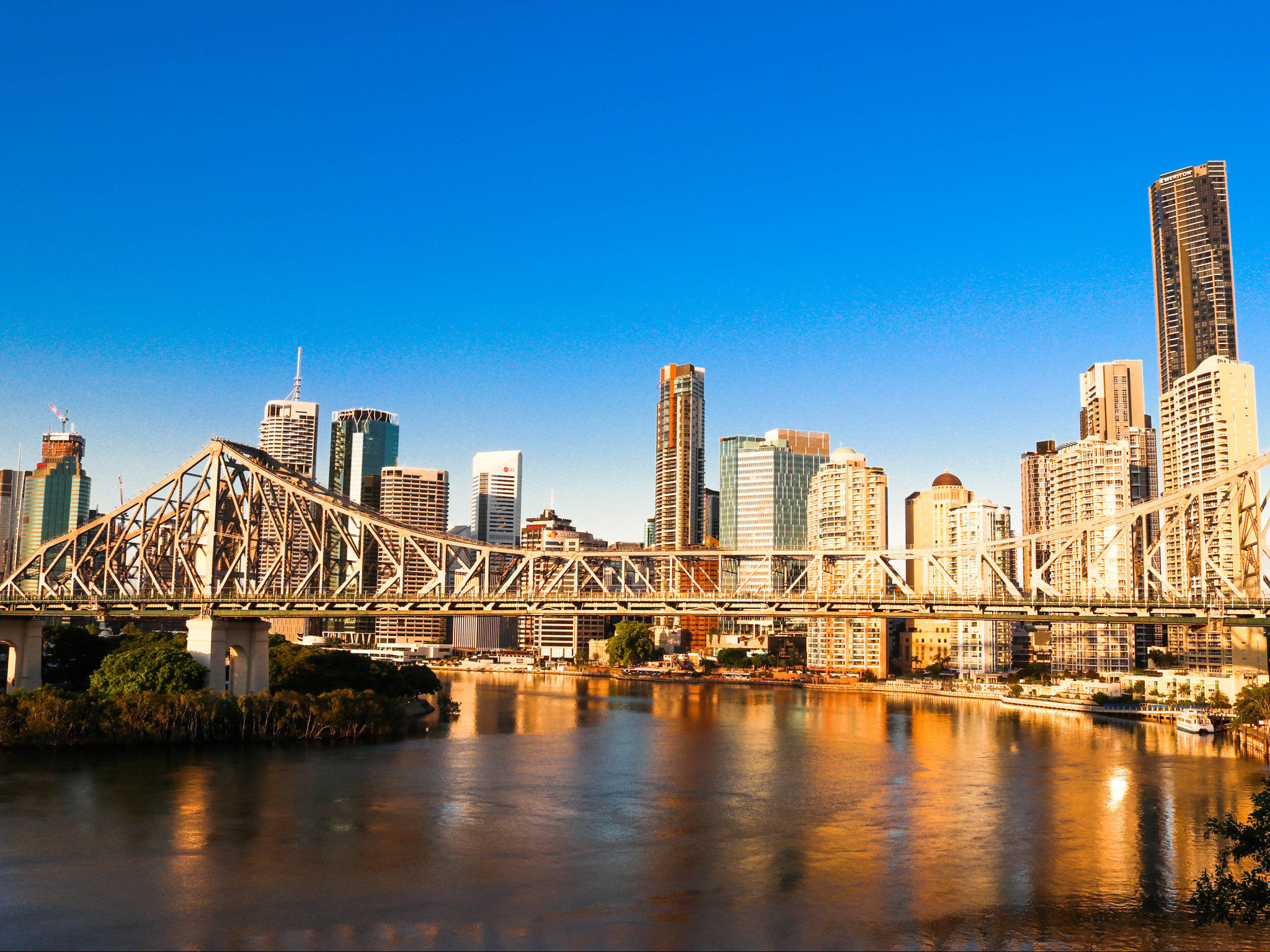 Bridge Near City Buildings